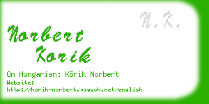 norbert korik business card